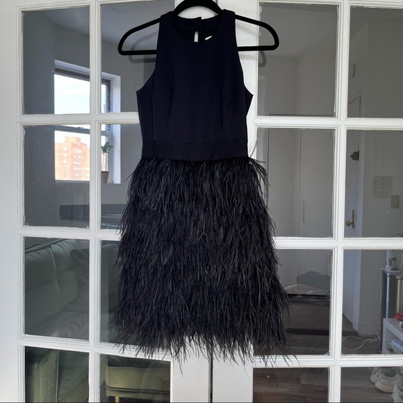Milly Blair Ostrich Feather Cocktail Dress size 0 - Picture 2 of 14